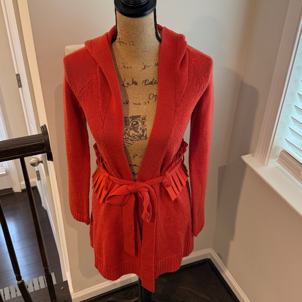 Women's Orange Hooded Sweater